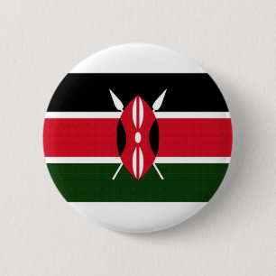 Badge Rond 5 Cm Drapeau national du Kenya