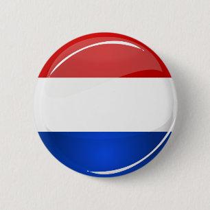 Badge Rond 5 Cm Drapeau néerlandais rond brillant