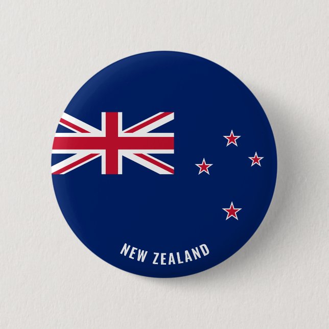 Badge Rond 5 Cm Drapeau néo-zélandais patriotique (Devant)