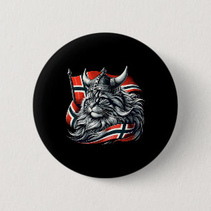 Badge Rond 5 Cm Drapeau norvégien Viking Norvège