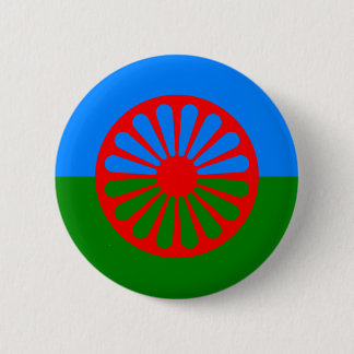 Badge Rond 5 Cm Drapeau officiel des Tziganes roumains