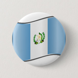Badge Rond 5 Cm Drapeau ondulé du Guatemala