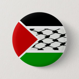 Badge Rond 5 Cm Drapeau Palestine Keffiyeh