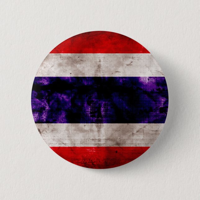 Badge Rond 5 Cm Drapeau patiné de la Thaïlande (Devant)