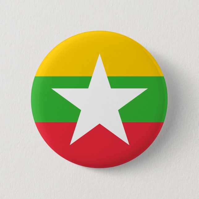 Badge Rond 5 Cm Drapeau patriotique du Myanmar (Devant)