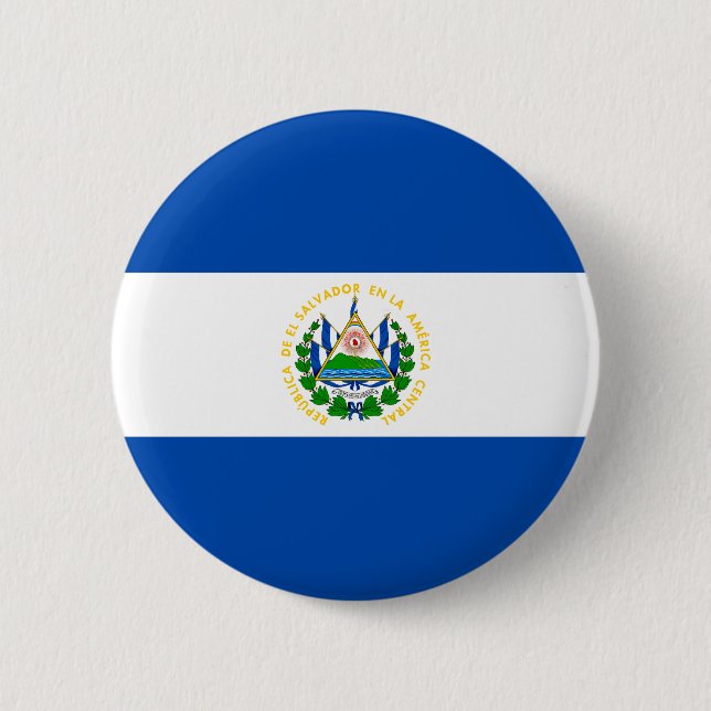 Badge Rond 5 Cm Drapeau patriotique El Salvador (Devant)