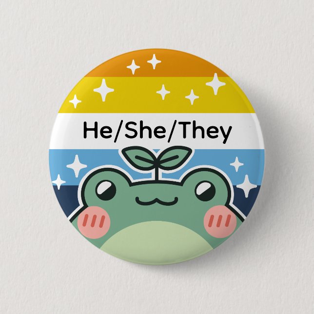 Badge Rond 5 Cm Drapeau personnalisable Pronoun AroAce Pride Greno (Devant)