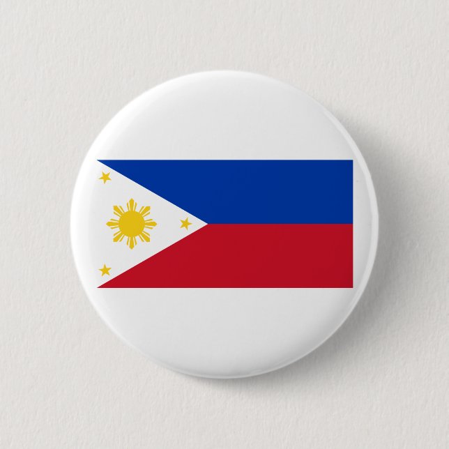 Badge Rond 5 Cm Drapeau philippin, drapeau national d'îles (Devant)