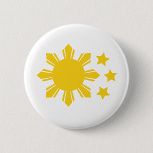 Badge Rond 5 Cm Drapeau philippin - fier d'être Pinoy !