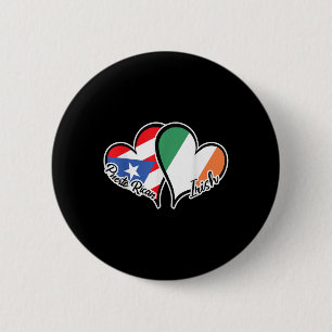 Badge Rond 5 Cm Drapeau Porto Rico Irlande Demi-Porto-Rico Demi-Ir