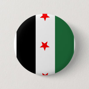 Badge Rond 5 Cm Drapeau révolutionnaire syrien