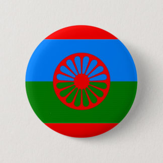 BADGE ROND 5 CM DRAPEAU ROMANI