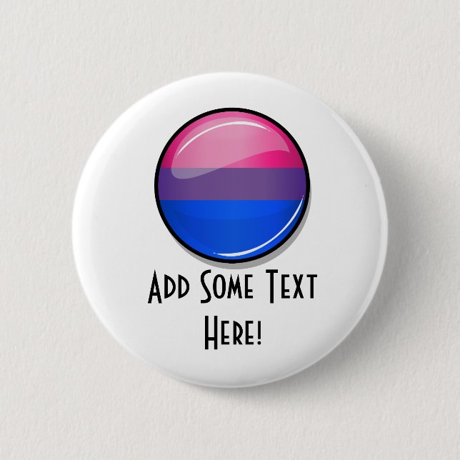 Badge Rond 5 Cm Drapeau rond brillant de bisexualité (Devant)