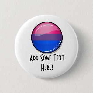 Badge Rond 5 Cm Drapeau rond brillant de bisexualité