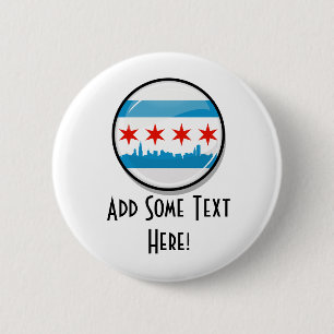 Badge Rond 5 Cm Drapeau rond brillant de Chicago