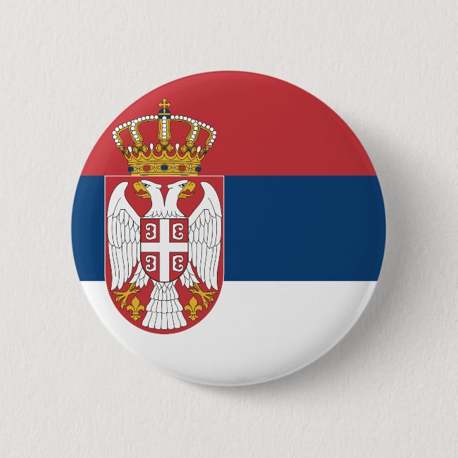 Badge Rond 5 Cm Drapeau serbe (Devant)
