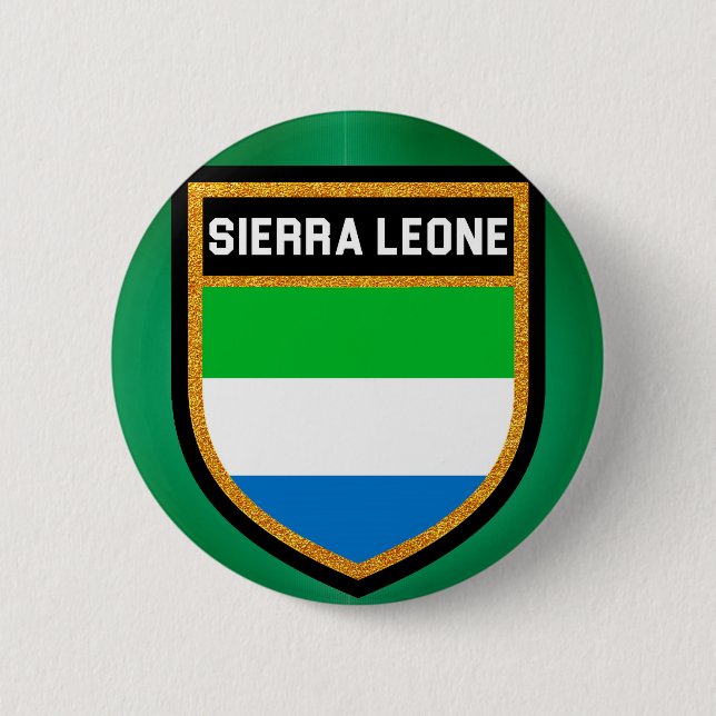 Badge Rond 5 Cm Drapeau Sierra Leone (Devant)
