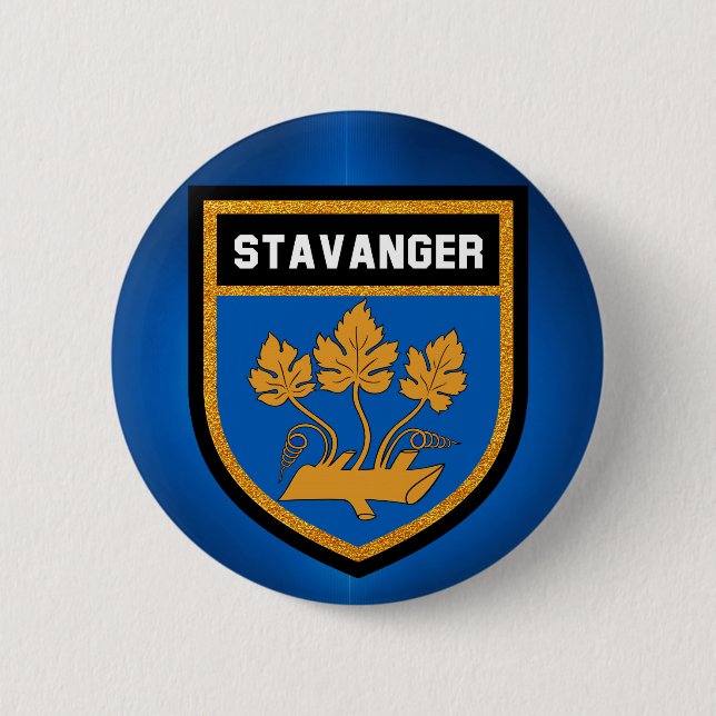 Badge Rond 5 Cm Drapeau Stavanger (Devant)