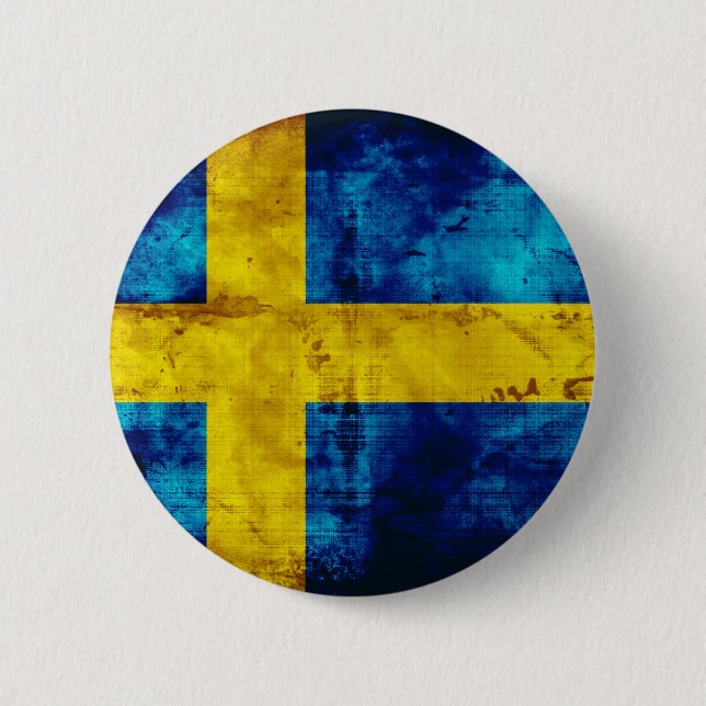 Badge Rond 5 Cm Drapeau suédois (Devant)