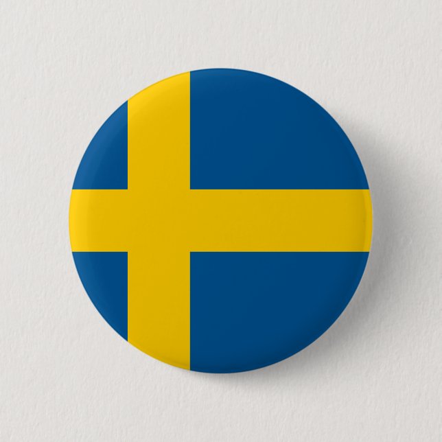 Badge Rond 5 Cm Drapeau suédois (Devant)