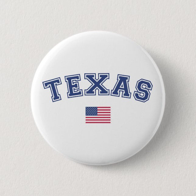 Badge Rond 5 Cm Drapeau Texas State USA (Devant)