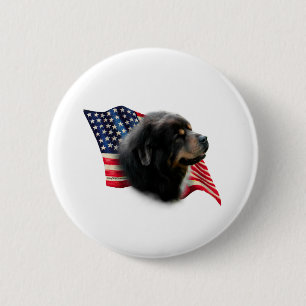 Badge Rond 5 Cm Drapeau tibétain du Mastiff
