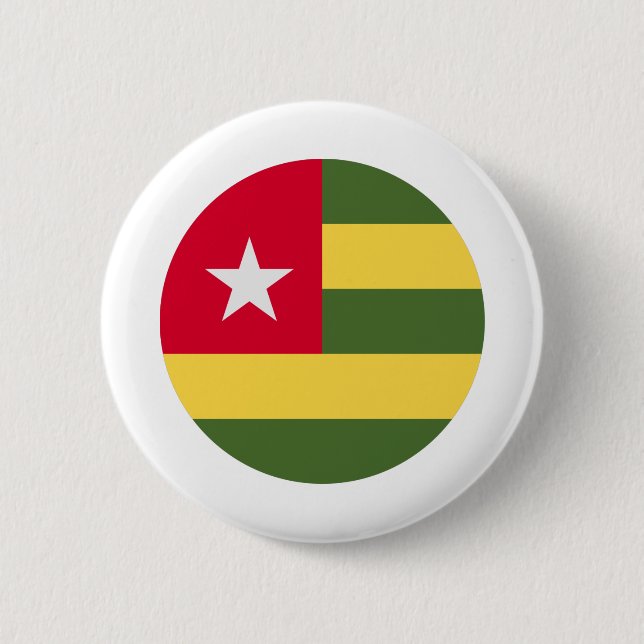 Badge Rond 5 Cm Drapeau Togo (Devant)