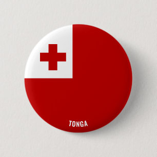 Badge Rond 5 Cm Drapeau Tonga mignon patriotique