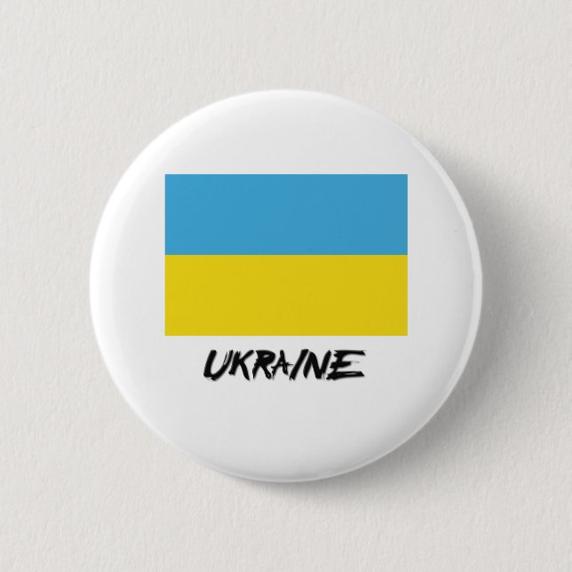 Badge Rond 5 Cm Drapeau Ukraine (Devant)