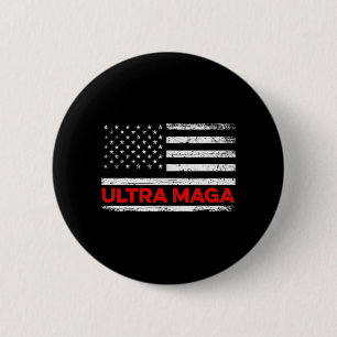Badge Rond 5 Cm Drapeau Ultra Maga United State