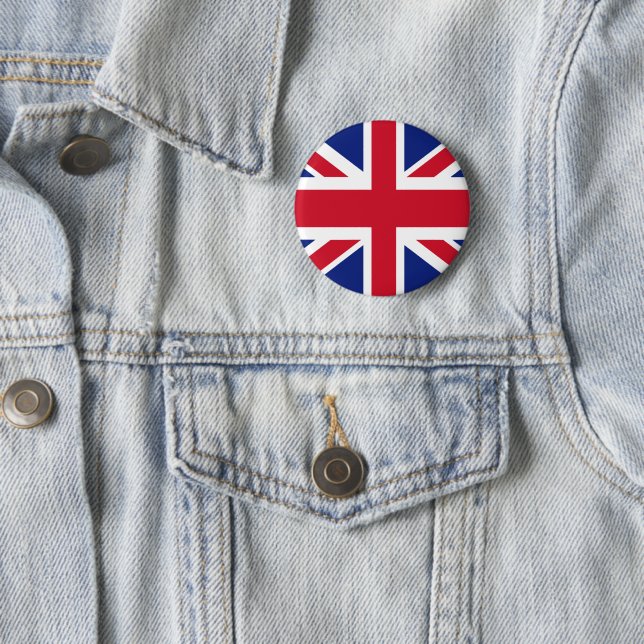 Badge Rond 5 Cm Drapeau Union Jack britannique (En situation)