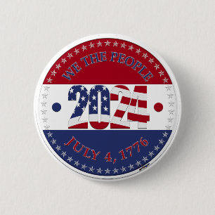 Badge Rond 5 Cm Drapeau USA We The People 2024