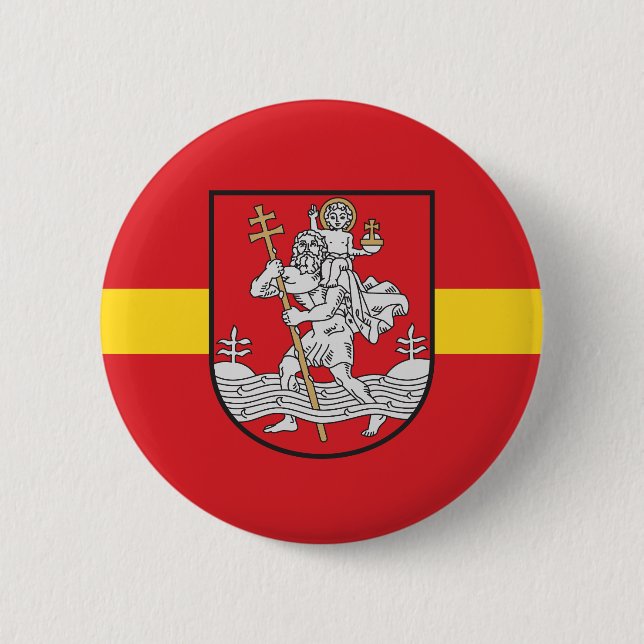 Badge Rond 5 Cm Drapeau Vilnius, Lituanie Pinback Button (Devant)