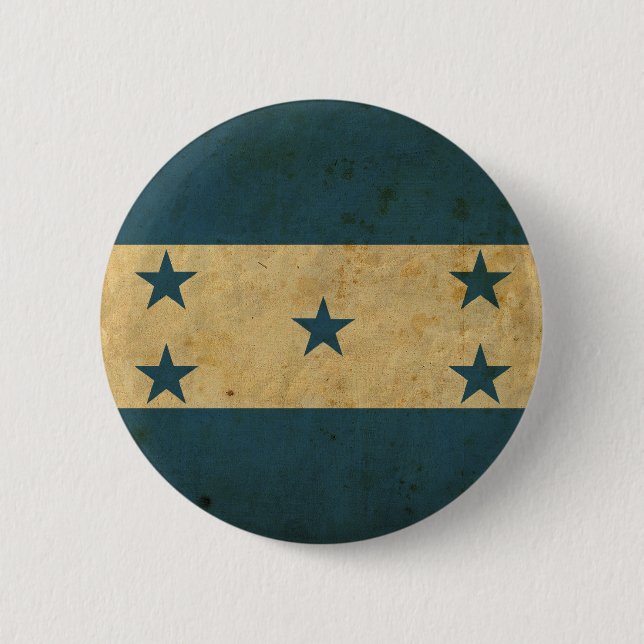 Badge Rond 5 Cm Drapeau vintage du Honduras (Devant)