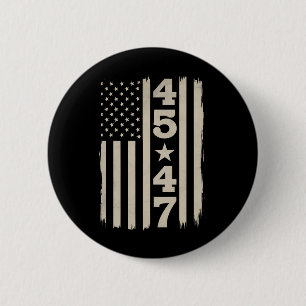 Badge Rond 5 Cm Drapeau vintage USA 45 47 Trump 47e président