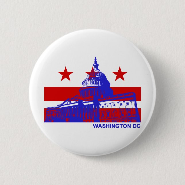 Badge Rond 5 Cm Drapeau Washington DC (Devant)