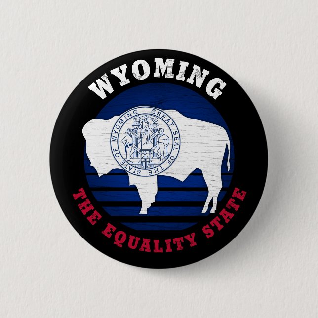BADGE ROND 5 CM DRAPEAU WYOMOMING EQUALITY STATE (Devant)