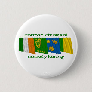 Badge Rond 5 Cm Drapeaux de Kerry du comté