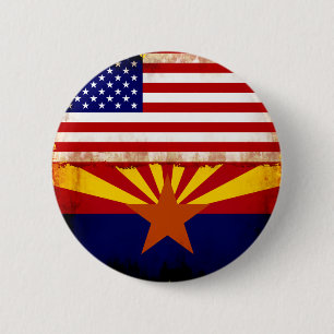 Badge Rond 5 Cm Drapeaux de l'Arizona Etats-Unis