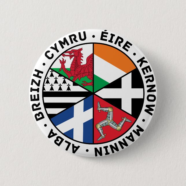 Badge Rond 5 Cm Drapeaux des nations celtes (Devant)