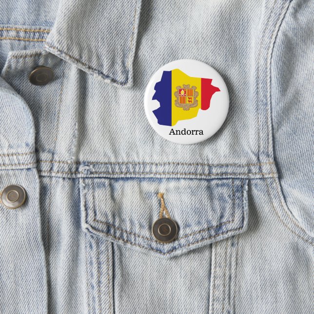 Badge Rond 5 Cm Drapeaux et pays Andorre (En situation)