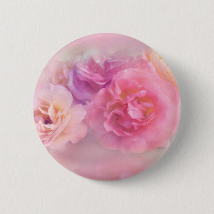 Badge Rond 5 Cm Dreamy Pastel Roses