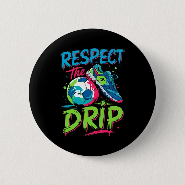 Badge Rond 5 Cm Drip de foot Melting Ice Cream Respect The Drip Bo (Devant)