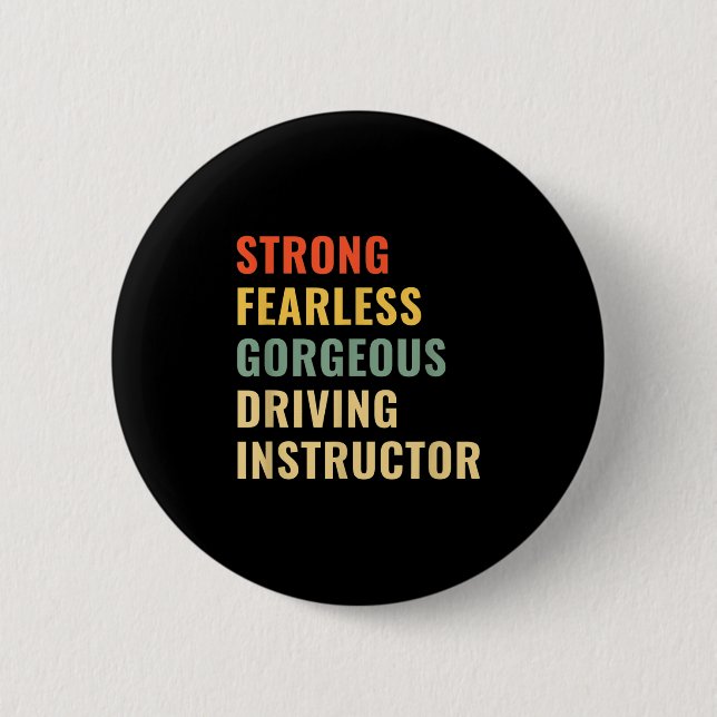 Badge Rond 5 Cm Driving School Teacher Driving Instructor  (Devant)