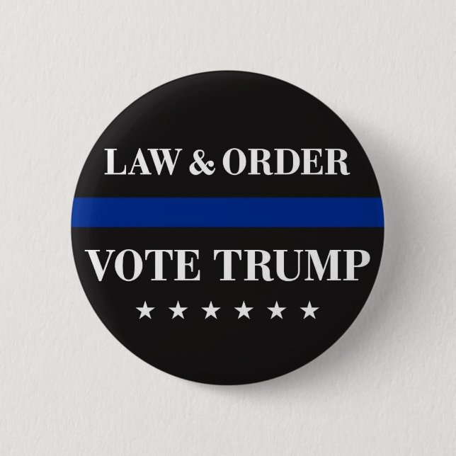 Badge Rond 5 Cm Droit et ordre Vote Trump (Devant)