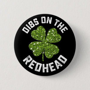 Badge Rond 5 Cm Droit sur la rousse Shamrock de la Saint-Patrick