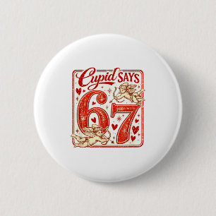Badge Rond 5 Cm Drôle 67 Cupidon dit 67 Couple de la Saint-Valenti