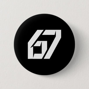 Badge Rond 5 Cm Drôle 67 Six Sept Mème 67 Numéro Rétro Vintage