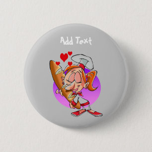 Badge Rond 5 Cm Drôle baker caricature pain fabricant personnalisé