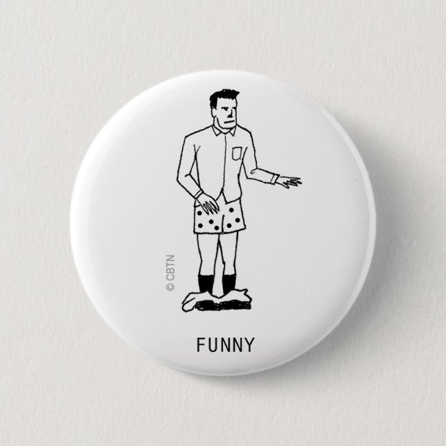 Badge Rond 5 Cm Drôle - BOUTON (Devant)